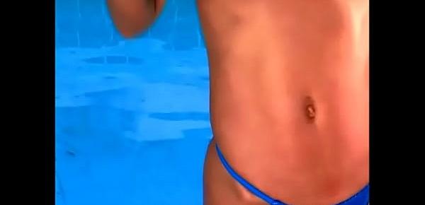 Teanna Kai - Bikini Strip in Pool